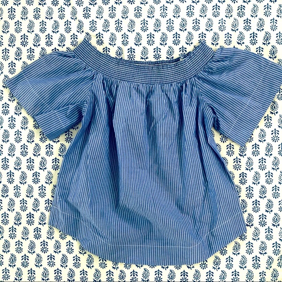 J. Crew smocked “off the shoulder” blouse - Picture 1 of 3